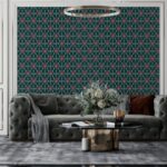 Pattern unique traditional ethnic Fabric Wallpaper Covers an area ​​up to 4.2mX3m with adhesive  and smoothing tool