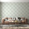 Magical Garden in Mint  Fabric Wallpaper Covers an area ​​up to 4.2mX3m with adhesive  and smoothing tool