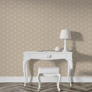 Classic Vintage Damask  Fabric Wallpaper Covers an area ​​up to 4.2mX3m with adhesive  and smoothing tool