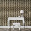 Seamless pattern aged tiles abstract Fabric Wallpaper Covers an area ​​up to 4.2mX3m with adhesive  and smoothing tool