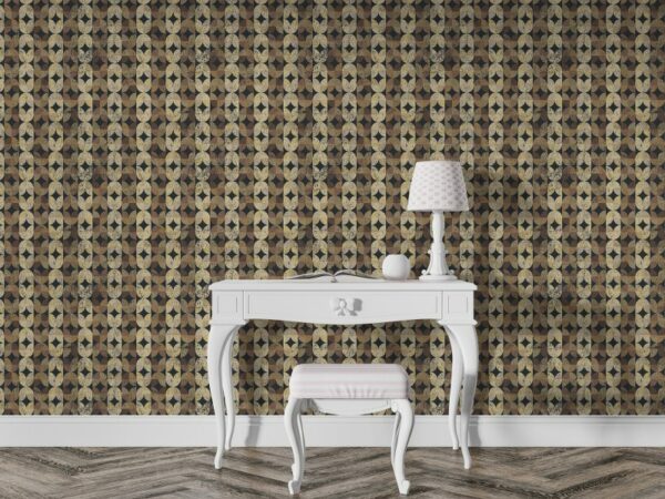 Seamless pattern aged tiles abstract Fabric Wallpaper Covers an area ​​up to 4.2mX3m with adhesive  and smoothing tool