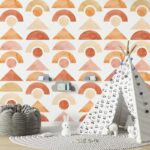 Clipart set with traditional London symbols Fabric Wallpaper Covers an area ​​up to 4.2mX3m with adhesive  and smoothing tool