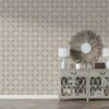 Old Damask Pattern Fabric Wallpaper Covers an area ​​up to 4.2mX3m with adhesive  and smoothing tool