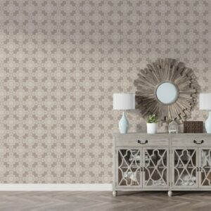 Old Damask Pattern Fabric Wallpaper Covers an area ​​up to 4.2mX3m with adhesive  and smoothing tool