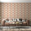 Beautiful Seamless flower pattern on textured background Fabric Wallpaper Covers an area ​​up to 4.2mX3m with adhesive  and smoothing tool