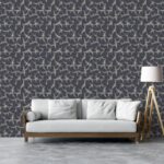 Stipple cube leaf line pattern seamless Fabric Wallpaper Covers an area ​​up to 4.2mX3m with adhesive  and smoothing tool