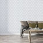Damask flowers seamless pattern background Fabric Wallpaper Covers an area ​​up to 4.2mX3m with adhesive  and smoothing tool