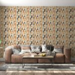 Seamless gingham checks pattern Fabric Wallpaper Covers an area ​​up to 4.2mX3m with adhesive  and smoothing tool