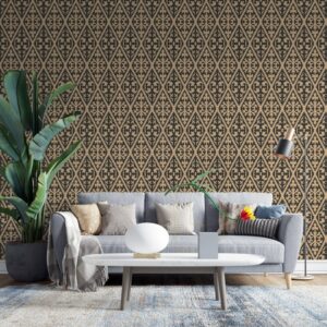 ورق حائط من القماش بتصميم أسنان المنشار يغطي مساحة تصل إلى 4.2 متر × 3 متر باستخدام أداة لاصقة وتنعيم