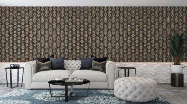 Decorative seamless floral Fabric Wallpaper Covers an area ​​up to 4.2mX3m with adhesive  and smoothing tool