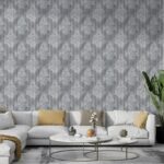 Light Gray Wide Fabric Wallpaper Covers an area ​​up to 4.2mX3m with adhesive  and smoothing tool