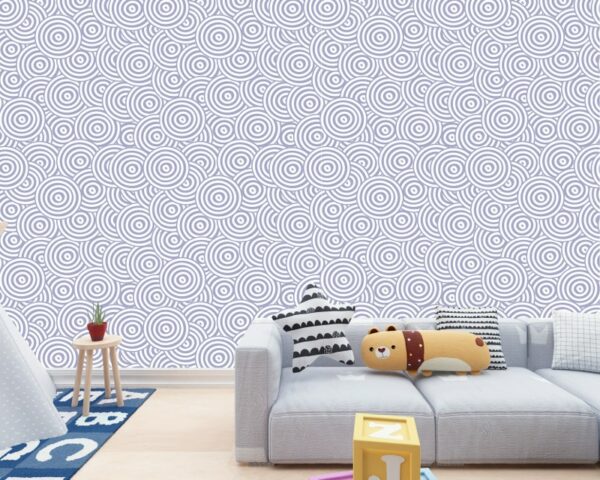 ورق حائط من القماش الهندسي المحايد بنمط دائري يغطي مساحة تصل إلى 4.2 متر × 3 متر باستخدام أداة لاصقة وأداة تنعيم