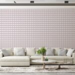 ورق حائط من القماش الملون بنمط هندسي متجه بدون درزات يغطي مساحة تصل إلى 4.2 متر × 3 متر باستخدام أداة لاصقة وتنعيم
