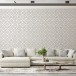 ورق حائط مخطط على شكل نجمة من ستار فابريك وورق حائط يغطي مساحة تصل إلى 4.2م × 3م مع لاصق وأداة تنعيم
