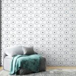 Moroccan Lattice  Fabric Wallpaper Covers an area ​​up to 4.2mX3m with adhesive  and smoothing tool