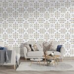Beautiful Wall Texture Seamless Pattern for Fabric Wallpaper Covers an area ​​up to 4.2mX3m with adhesive  and smoothing tool