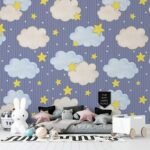 Beautiful Watercolor wonderland seamless pattern Fabric Wallpaper Covers an area ​​up to 4.2mX3m with adhesive  and smoothing tool