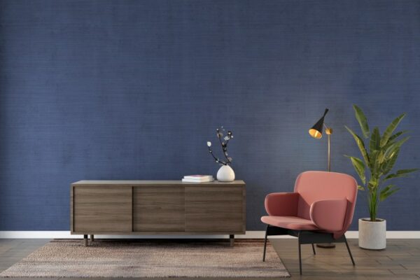 Beautiful Navy blue Paint Color Fabric Wallpaper Covers an area ​​up to 4.2mX3m with adhesive  and smoothing tool