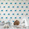 Children Fairy Pattern From start of a cloud Of check marks of spirals Fabric Wallpaper Covers an area ​​up to 4.2mX3m with adhesive  and smoothing tool
