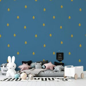 Amazing Millwood Pines Trees Fabric Wallpaper Covers an area ​​up to 4.2mX3m with adhesive  and smoothing tool