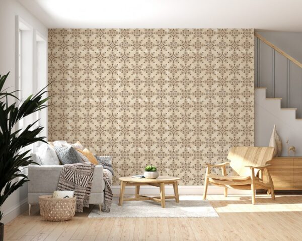 Amazing Seamless Pattern Illustration with Squares Fabric Wallpaper Covers an area ​​up to 4.2mX3m with adhesive  and smoothing tool