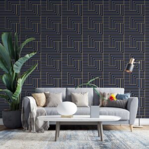 Outline Square Premium Seamless Pattern Vector Abstract Background Fabric Wallpaper Covers an area ​​up to 4.2mX3m with adhesive  and smoothing tool