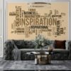 Inspirational Words Fabric Wallpaper Covers an area ​​up to 4.2mX3m with adhesive  and smoothing tool