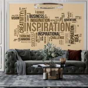 Inspirational Words Fabric Wallpaper Covers an area ​​up to 4.2mX3m with adhesive  and smoothing tool