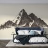 Amazing Rocky Mountains Fabric Wallpaper Covers an area ​​up to 4.2mX3m with adhesive  and smoothing tool