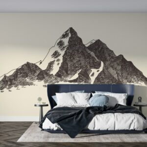 Amazing Rocky Mountains Fabric Wallpaper Covers an area ​​up to 4.2mX3m with adhesive  and smoothing tool