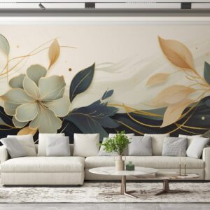 Vintage Luxury Seamless Floral Fabric Wallpaper Covers an area ​​up to 4.2mX3m with adhesive  and smoothing tool