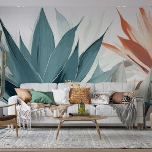 Diamond Agave Multicolor Fabric Wallpaper Covers an area ​​up to 4.2mX3m with adhesive  and smoothing tool