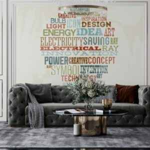 Motivation words Fabric Wallpaper Covers an area ​​up to 4.2mX3m with adhesive  and smoothing tool