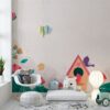 Painted Flowers And Green Leaves Fabric Wallpaper Covers an area ​​up to 4.2mX3m with adhesive  and smoothing tool
