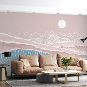 Abstract contemporary Fabric Wallpaper Covers an area ​​up to 4.2mX3m with adhesive  and smoothing tool