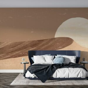 Landscape Boho Aesthetic  Fabric Wallpaper Covers an area ​​up to 4.2mX3m with adhesive  and smoothing tool