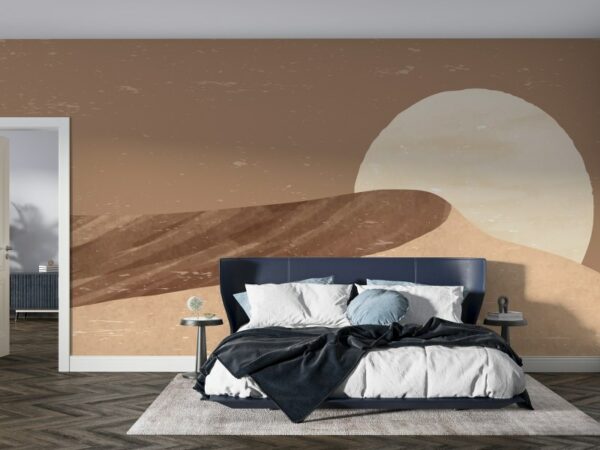 Landscape Boho Aesthetic  Fabric Wallpaper Covers an area ​​up to 4.2mX3m with adhesive  and smoothing tool