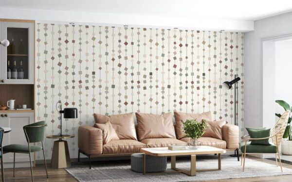 Abstract Collage Seamless Surface Pattern Fabric Wallpaper Covers an area ​​up to 4.2mX3m with adhesive  and smoothing tool