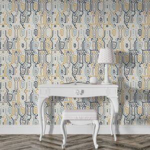 Abstract organic background natural maze  Fabric Wallpaper Covers an area ​​up to 4.2mX3m with adhesive  and smoothing tool