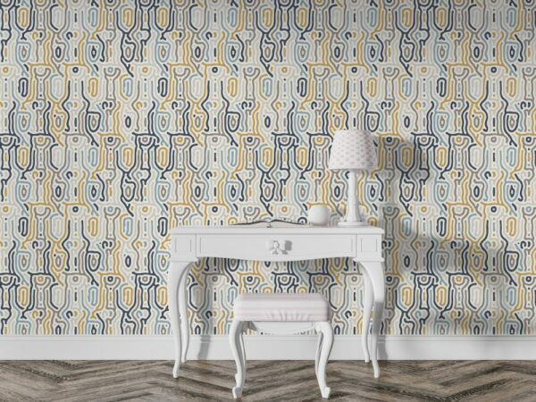 Abstract organic background natural maze  Fabric Wallpaper Covers an area ​​up to 4.2mX3m with adhesive  and smoothing tool