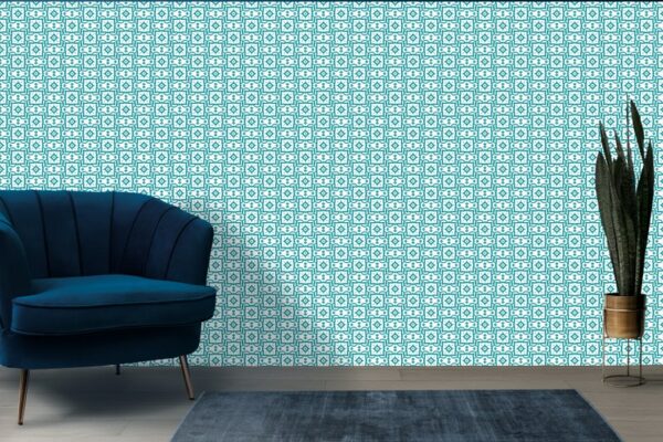 Beautiful Geometric Seamless Pattern Fabric Wallpaper Covers an area ​​up to 4.2mX3m with adhesive  and smoothing tool