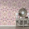 Peony Grunge Texture Design with Old Geometric Patterns Fabric Wallpaper Covers an area ​​up to 4.2mX3m with adhesive  and smoothing tool