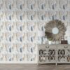 Scandinavian Temporary Fabric Wallpaper Covers an area ​​up to 4.2mX3m with adhesive  and smoothing tool