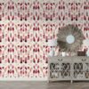 A pattern of watercolors  Fabric Wallpaper Covers an area ​​up to 4.2mX3m with adhesive  and smoothing tool
