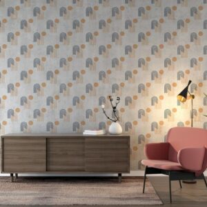 Abstract pattern of geometric shapes rainbow for winter  Fabric Wallpaper Covers an area ​​up to 4.2mX3m with adhesive  and smoothing tool