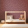 Purple bright background Fabric Wallpaper Covers an area ​​up to 4.2mX3m with adhesive  and smoothing tool