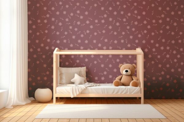 Purple bright background Fabric Wallpaper Covers an area ​​up to 4.2mX3m with adhesive  and smoothing tool
