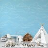 Line Drawing Sky background Fabric Wallpaper Covers an area ​​up to 4.2mX3m with adhesive  and smoothing tool