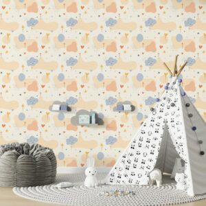 Bohemian baby pattern Seamless in boho style Fabric Wallpaper Covers an area ​​up to 4.2mX3m with adhesive  and smoothing tool