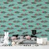 Abstract feathers seamless pattern  Fabric Wallpaper Covers an area ​​up to 4.2mX3m with adhesive  and smoothing tool